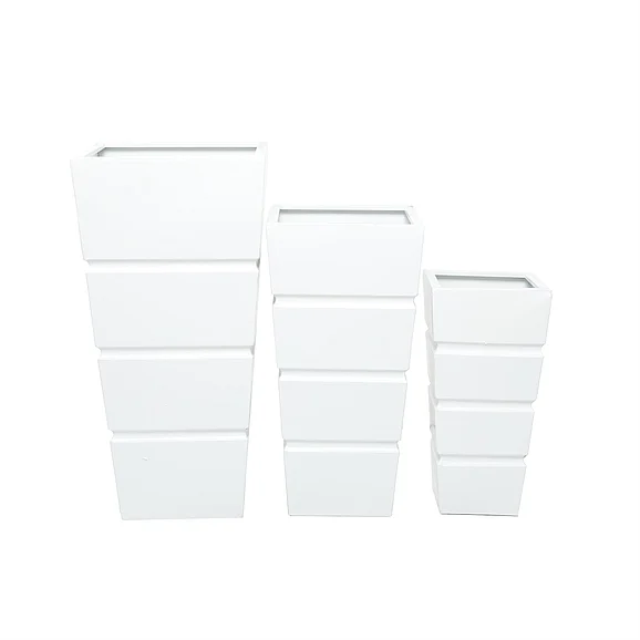 UMA White Metal Planter, Set of 3 13, 10, 15W | 78441 CLOSEOUT