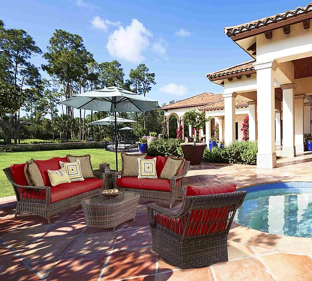 South Sea Outdoor Saint John 2-Piece Living Room Set in Cappuccino Frame
