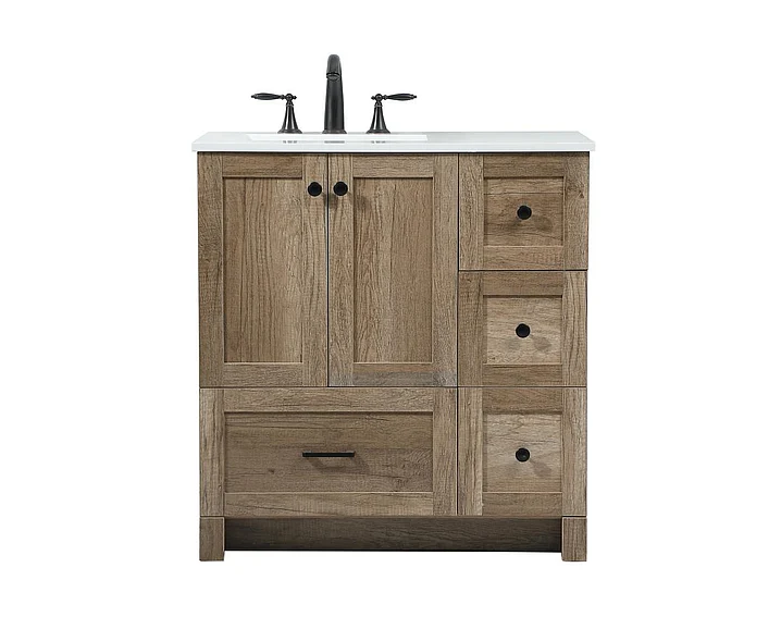 Elegant 32 In. Single Bathroom Vanity in Natural Oak VF2832NT