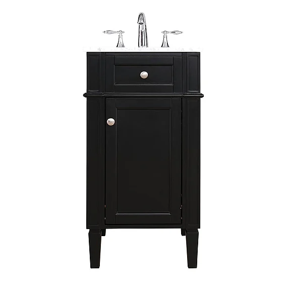 Elegant 18 In. Single Bathroom Vanity in Black VF12518BK
