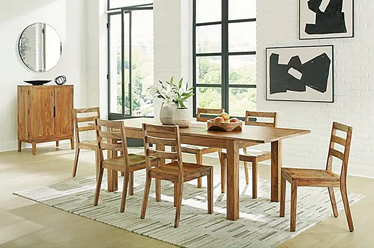 Dressonni 7pc Dining Room Set in Brown D790
