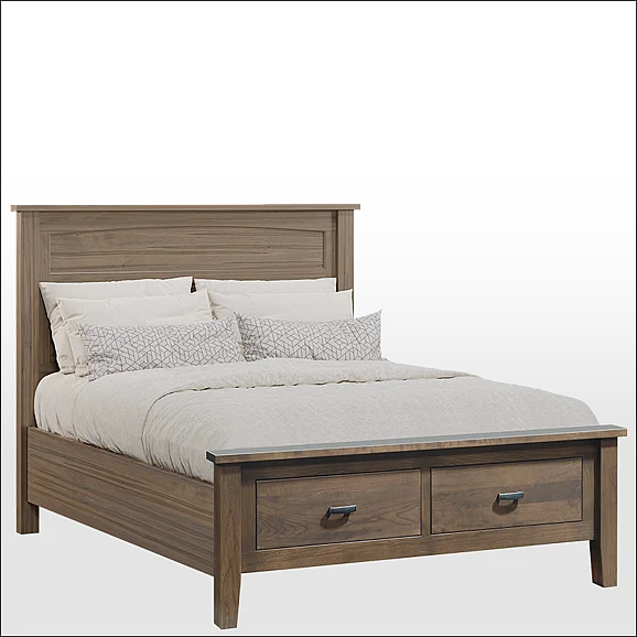 Troyer Ridge Yorkshire Twin Bed w/Footboard Storage (2 Drawer) in Wormy Maple 7892-TW