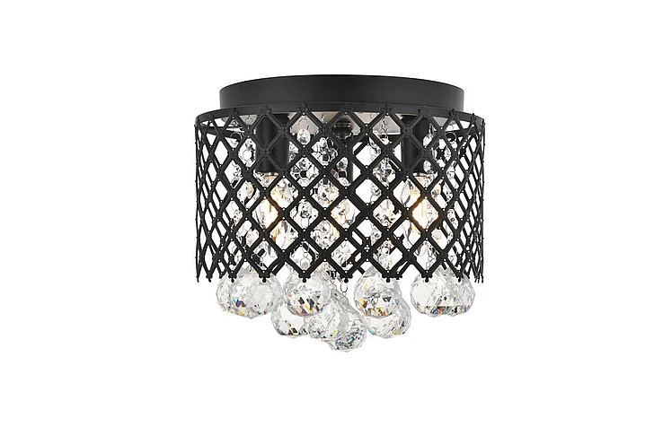 Elegant Tully 3 Light Matte Black Flush Mount LD5010F10MB CLOSEOUT