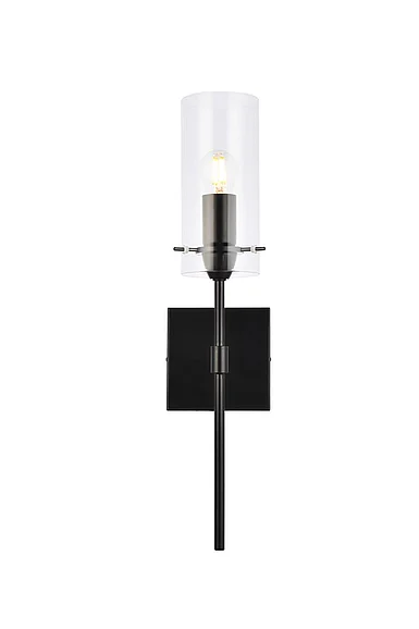 Elegant Elsreth 1 Light Black Wall Sconce LD2361BK