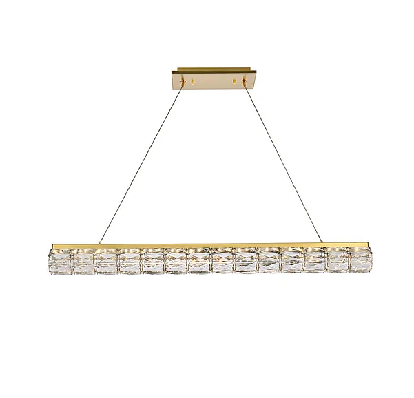 Elegant Valetta 42 In. Led Linear Pendant in Gold 3501D42G