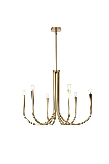 Elegant Layne 30 In. Chandelier in Gold LD722D30SG