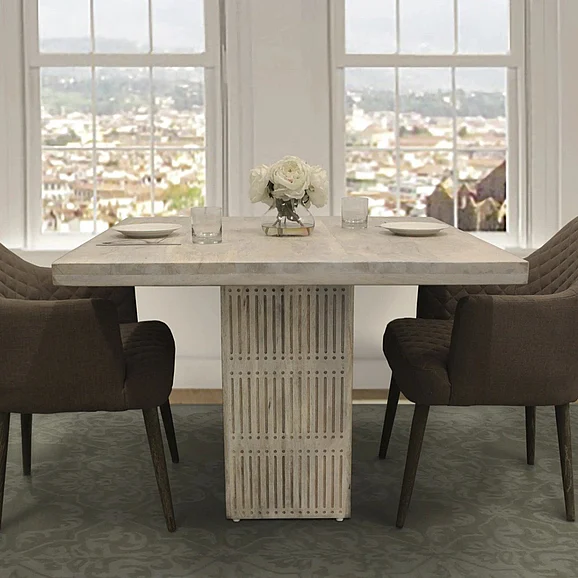 Moti Furniture Sarah Square Gathering Table in Ivory 79102003K