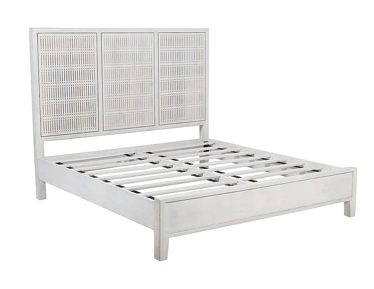 Moti Furniture Sarah Eastern King Bed in Brushed Ivory