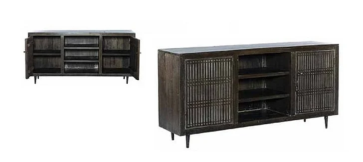 Moti Furniture Sarra Media Console in Antique Brown