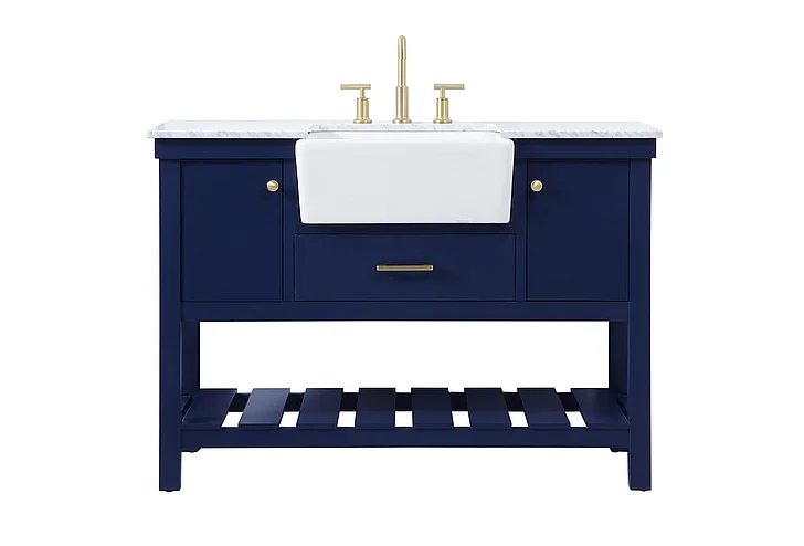 Elegant 48 In. Single Bathroom Vanity in Blue VF60148BL