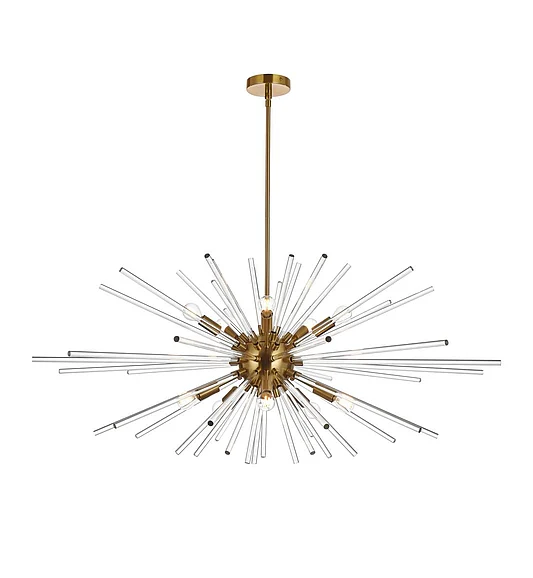 Elegant Sienna 46 In. Crystal Rod Pendant in Gold 2502D46SG