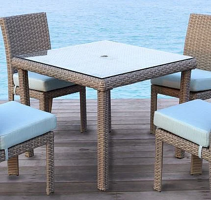 South Sea Outdoor Saint Tropez 5pc Square Dining Room Set in Stone Frame