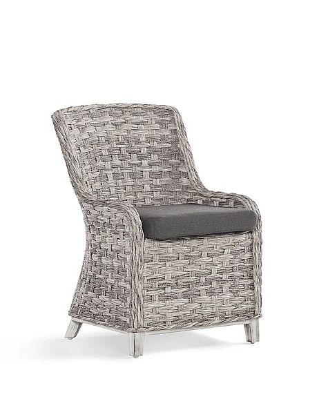 South Sea Outdoor Grand Isle Dining Side Chair in Soft Granite 77420SGR (Set of 2)