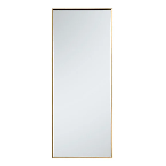 Elegant Metal Frame Rectangle Mirror 24 In. in Brass MR42460BR