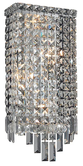 Elegant Maxime 4 Light Chrome Wall Sconce Clear Royal Cut Crystal V2033W8C/RC