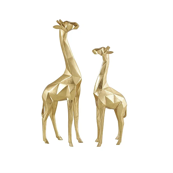 UMA CosmoLiving by Cosmopolitan Gold Polystone Giraffe Decorative Sculpture, Set of 2 12, 15H | 79939