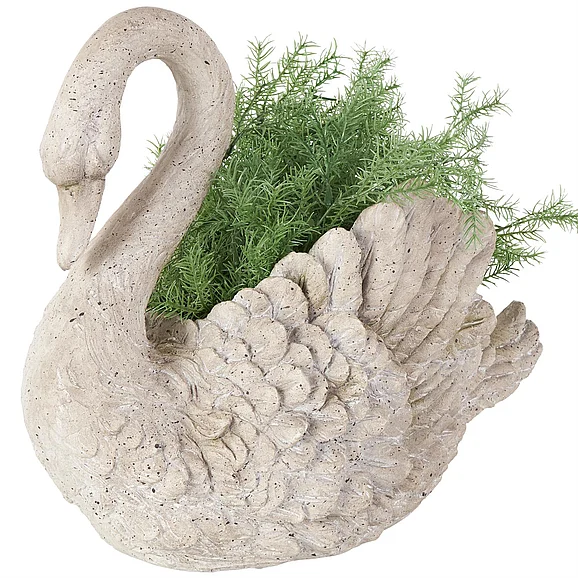 UMA Gray Polystone Bird Decorative Garden Sculpture, 18" x 9" x 15" | 79984