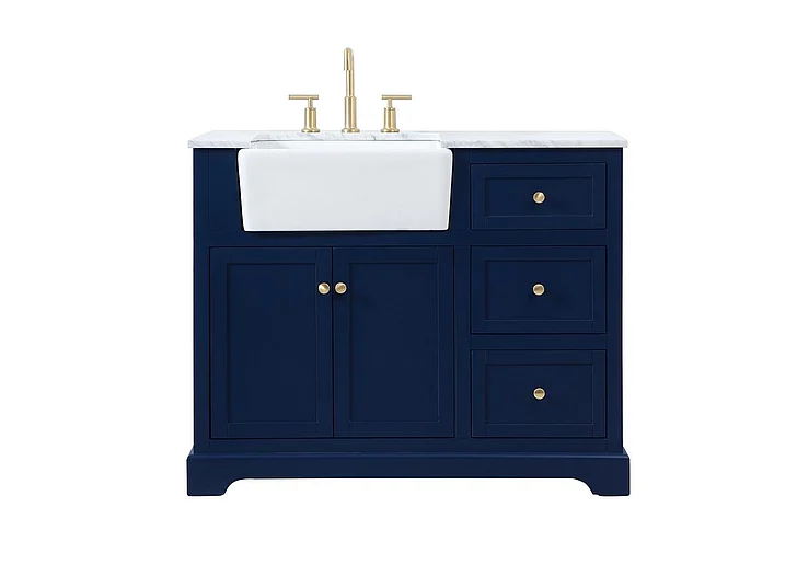Elegant 42 In. Single Bathroom Vanity in Blue VF60242BL