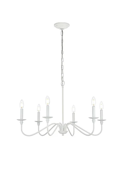 Elegant Rohan 36 In. Chandelier in White LD5006D36WH