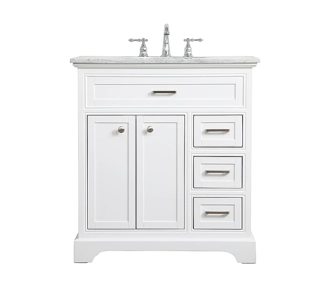 Elegant 32 In. Single Bathroom Vanity in White VF15032WH