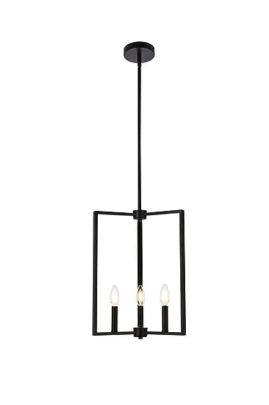 Elegant Vino 3 Lights Pendant in Black LD7071D14BK