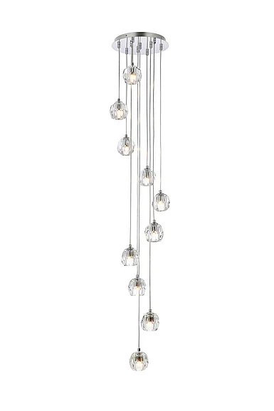 Elegant Eren 10 Lights Chrome Pendant 3505G11C