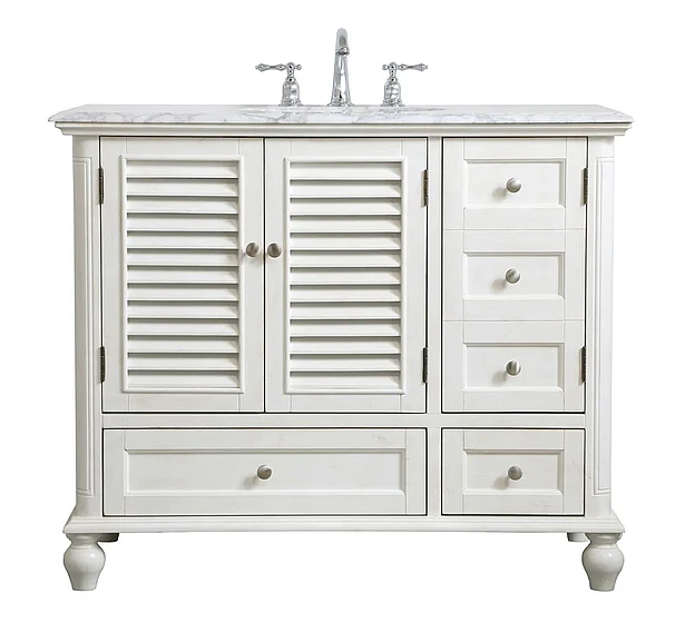 Elegant 42 In. Single Bathroom Vanity in Antique White VF30542AW