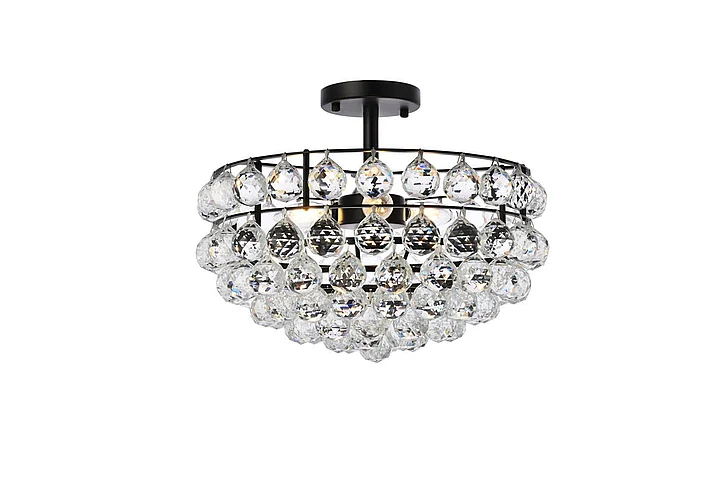 Elegant Savannah 16 In. Flush Mount in Black 1107F16BK CLOSEOUT