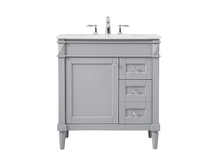 Elegant 32 In. Single Bathroom Vanity in Grey VF31832GR
