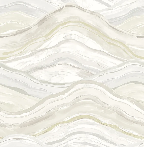 York A-Street Prints Dorea Champagne Striated Waves Wallpaper (Double Roll) 4121-26926
