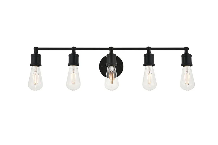 Elegant Serif 5 Light Black Wall Sconce LD4028W29BK