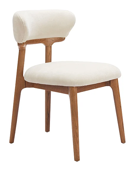 Zuo Modern Cedar Dining Chair (Set of 2) White & Walnut 110844