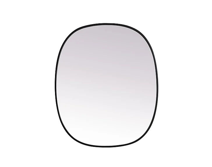 Elegant Metal Frame Oval Mirror 30X36 In. in Black MR2B3036BLK