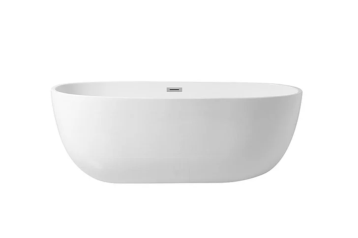 Elegant 67 In. Soaking Roll Top Bathtub in Glossy White BT10767GW