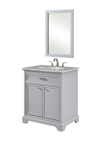 Elegant 30 In. Single Bathroom Vanity Set in Light Grey VF15030GR