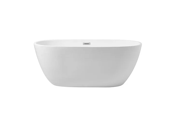 Elegant 59 In. Soaking Roll Top Bathtub in Glossy White BT10759GW