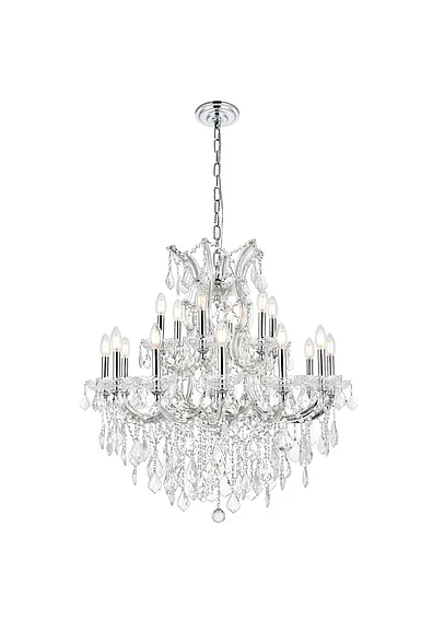 Elegant Maria Theresa 19 Light Chrome Chandelier Clear Royal Cut Crystal 2800D30C/RC
