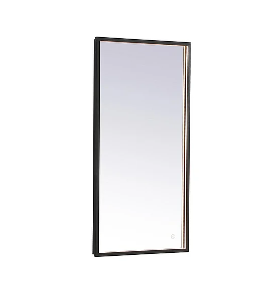 Elegant Pier 18X36 In. Led Mirror with Adjustable Color Temperature 3000K/4200K/6400K in Black MRE61836BK