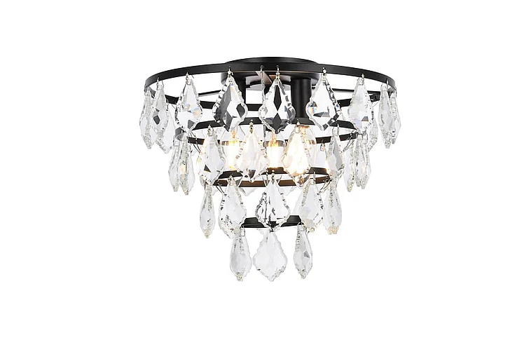 Elegant Ella 12 In. Flush Mount in Black 1101F12BK CLOSEOUT