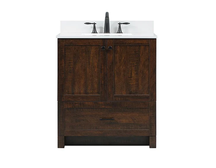 Elegant 30 In. Single Bathroom Vanity in Expresso with Backsplash VF2830EX-BS