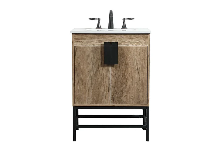 Elegant 24 In. Single Bathroom Vanity in Natural Oak VF48824NT CLOSEOUT
