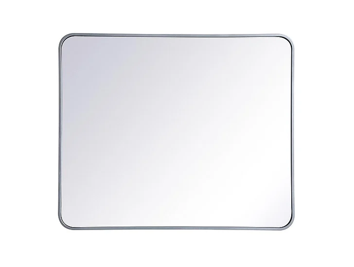 Elegant Soft Corner Metal Rectangular Mirror 30X36 In. in Silver MR803036S