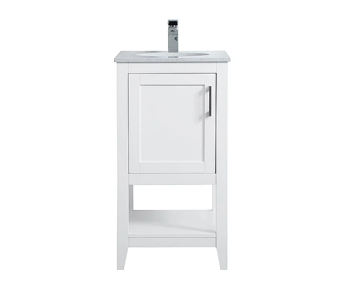 Elegant 18 In. Single Bathroom Vanity in White VF16018WH