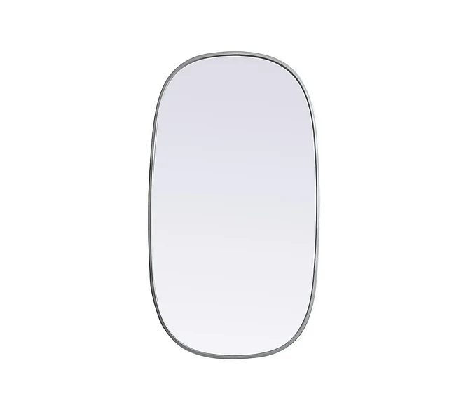 Elegant Metal Frame Oval Mirror 20X36 In. in Silver MR2B2036SIL