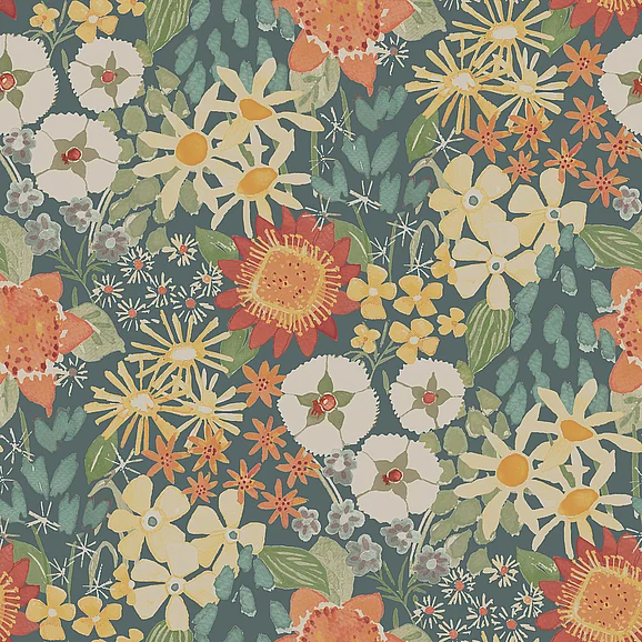 York NuWallpaper Sadie Teal Peel & Stick Wallpaper NUS6222