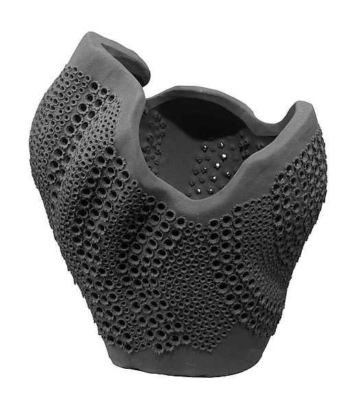 Jamie Young Jamie Young Eclipse Porcelain Decorative Vase, Black 7ECLI-VABK