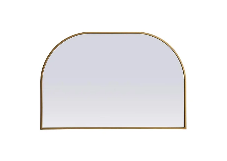 Elegant Metal Frame Arch Mirror 36X24 In. in Brass MR1B3624BRS