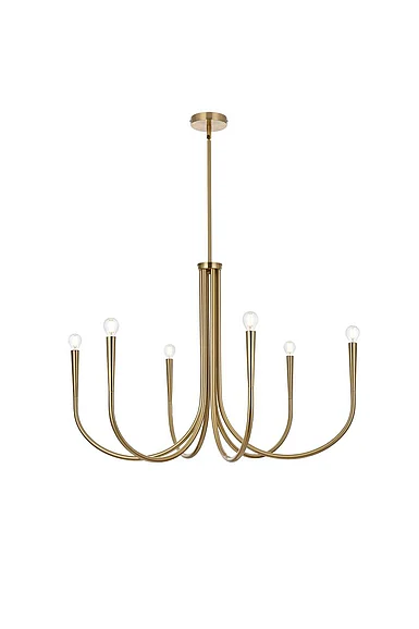 Elegant Layne 36 In. Chandelier in Gold LD722D36SG