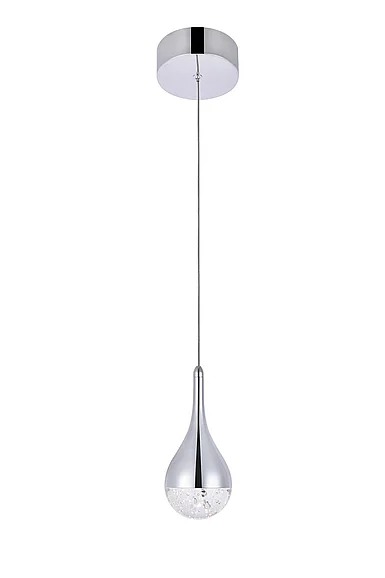 Elegant Amherst Collection Led 1-Light Pendant 5 in x 9In Chrome Finish 3801D4C