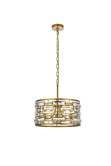 Elegant Kennedy 16.5 In. Pendant in Brass 1108D16BR